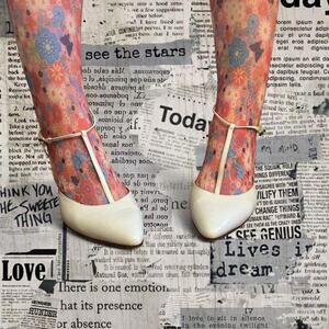 Manolo blahnik white leather t-strap kitten heels 2000s vintage W Sz 9